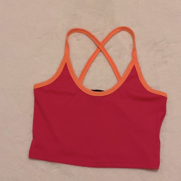 SHEIN Tops - Summer Crop Top~SHEIN ~ Size Medium ~ vibrant pink and orange